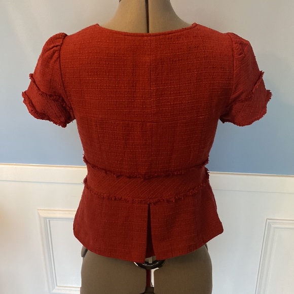 Mossimo Red-Orange-Rust Color Cute Fitted Jacket - Short Sleeves Size Small - Picture 5 of 10